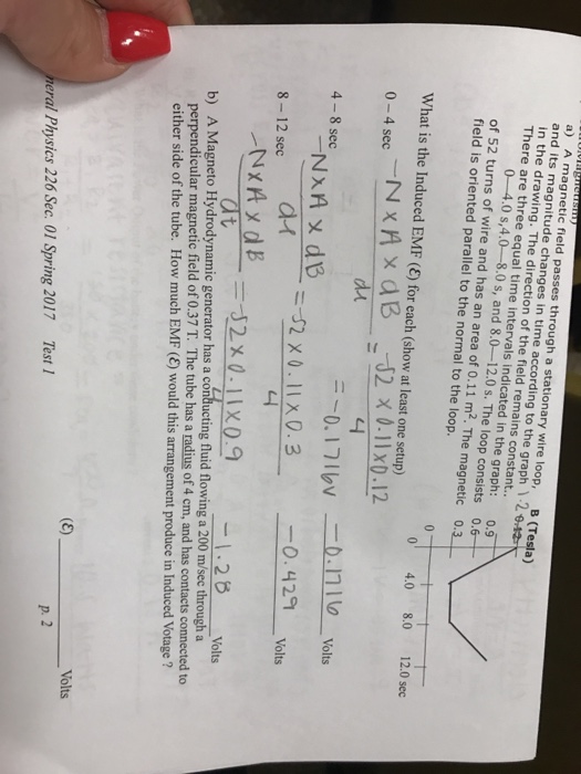 Solved A field passes through a stationary wire
