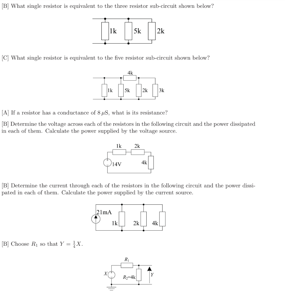 Solved [B] What single resistor is equivalent to the three | Chegg.com