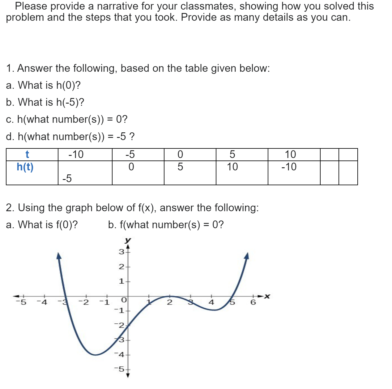 Solved Please provide a narrative for your classmates, | Chegg.com
