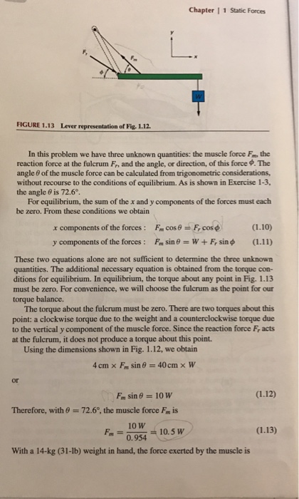Solved 1 Static Forces Chapt force required to topple a | Chegg.com