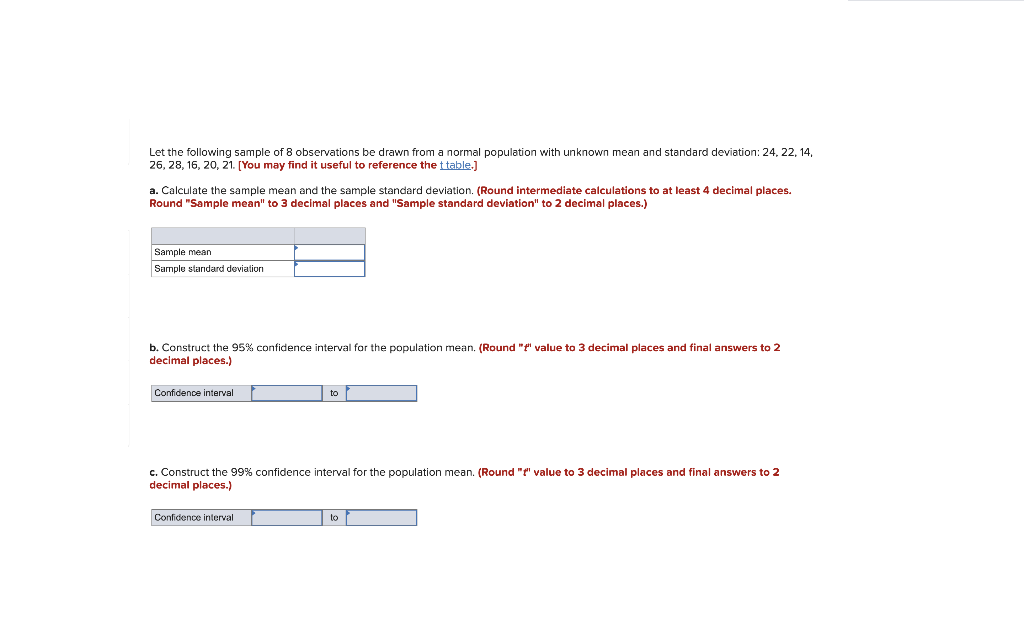 Solved Let the following sample of 8 observations be drawn | Chegg.com