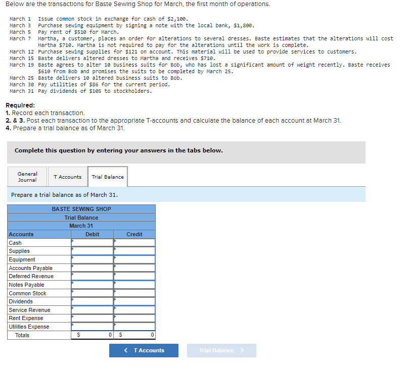 Solved Below are the transactions for Baste SewIng Shop for