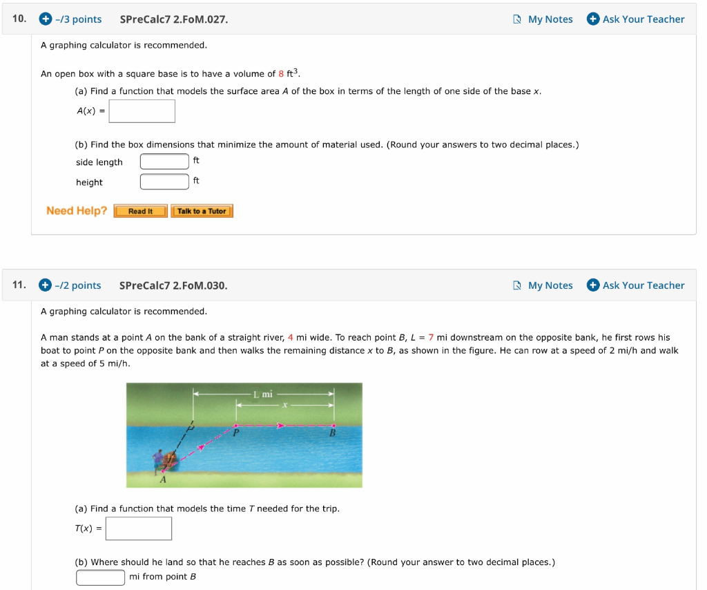 Solved 10 3 Points SPreCalc7 2 FoM 027 My Notes Ask Chegg