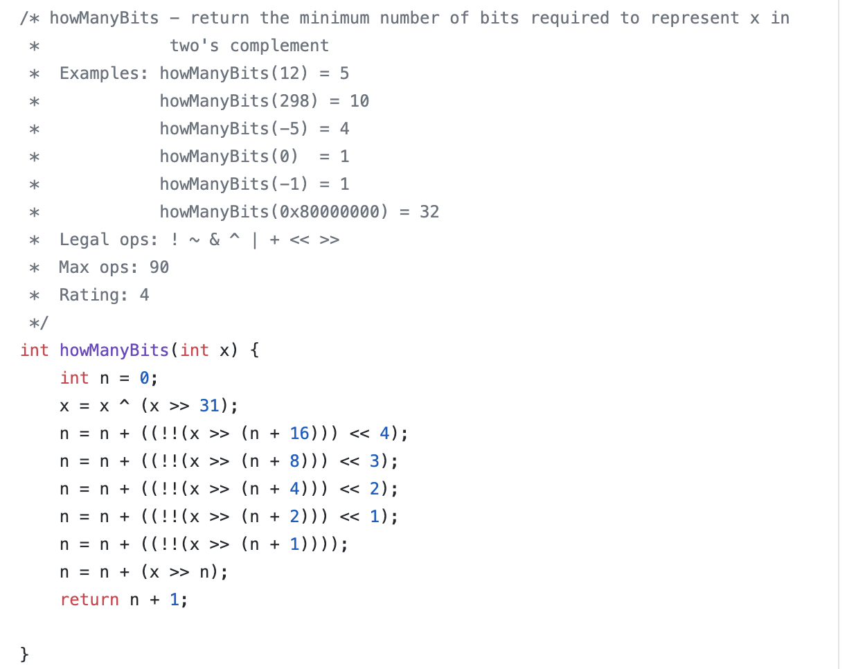 binary minimum number of bits