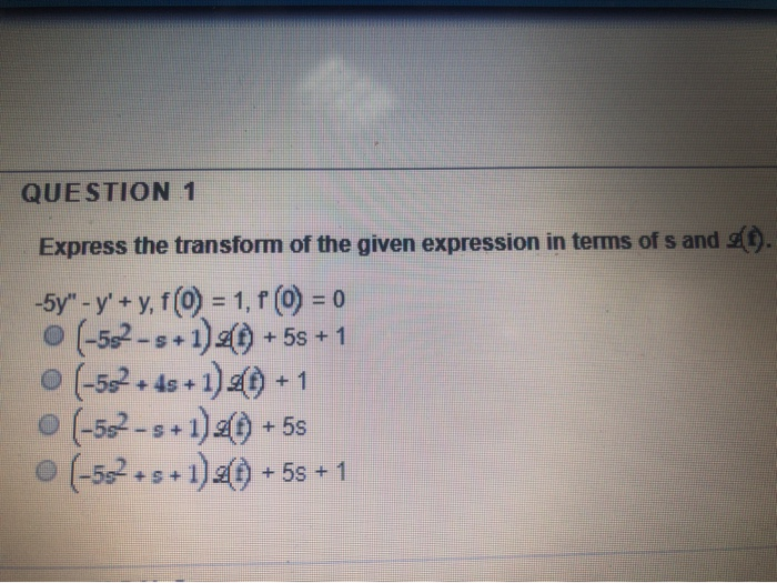 Solved QUESTION 1 Express the transform of the given | Chegg.com