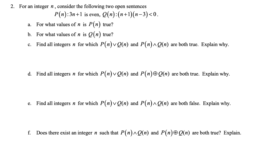 Solved 2 For An Integer N Consider The Following Two Op Chegg Com