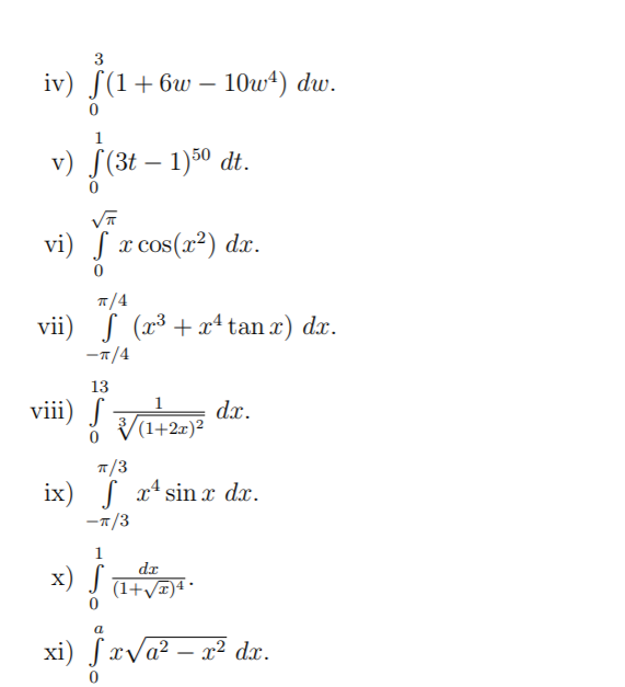 Solved 2. Evaluate the following integrals (with or without | Chegg.com