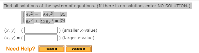 Solved Find All Solutions Of The System Of Equations. (If | Chegg.com