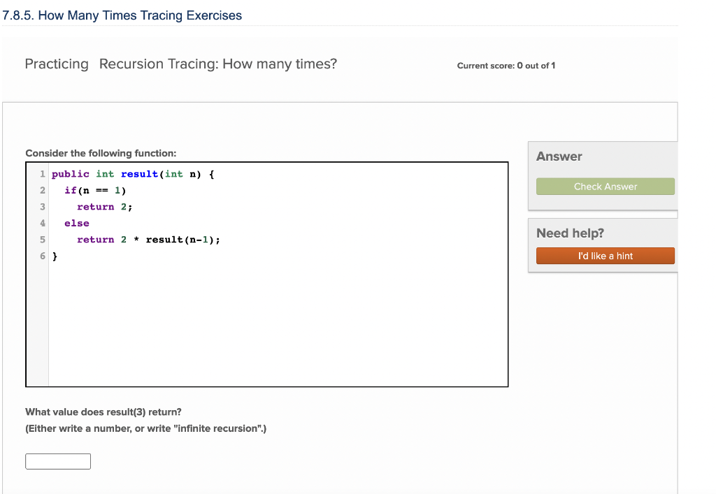 Solved 7.8.5. How Many Times Tracing Exercises Practicing | Chegg.com