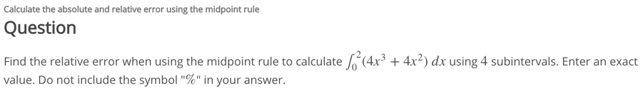 Solved Calculate the absolute and relative error using the | Chegg.com