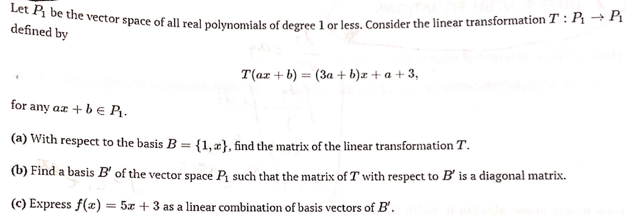 Solved Let P1 Be The Vector Space Of All Real Polynomials Of | Chegg.com