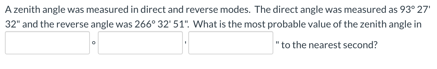 Solved Azenith angle was measured in direct and reverse | Chegg.com