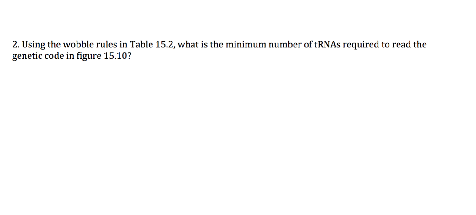 Solved 2. Using the wobble rules in Table 15.2, what is the