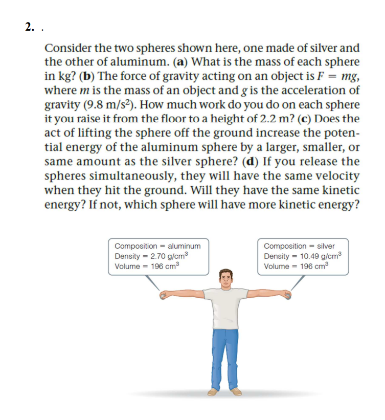 Solved Consider The Two Spheres Shown Here, One Made Of | Chegg.com