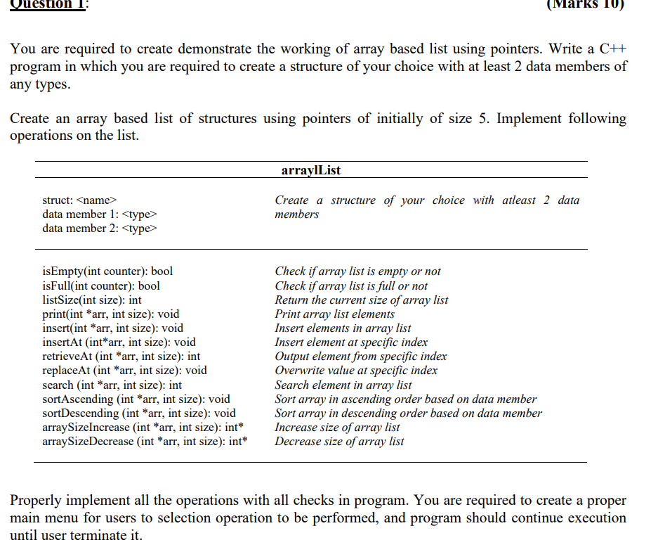 Solved Question 1 Marks 10) You are required to create | Chegg.com
