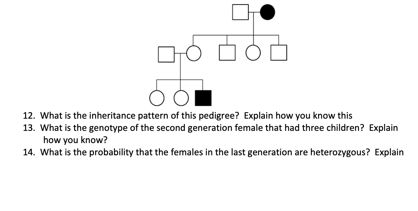 Solved 12. What is the inheritance pattern of this pedigree? | Chegg.com
