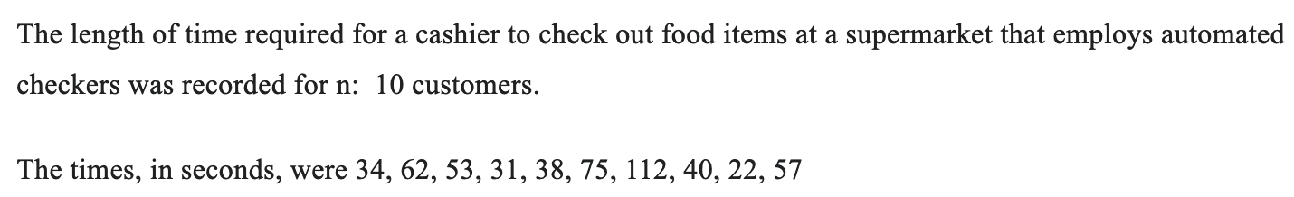 Solved The length of time required for a cashier to check | Chegg.com