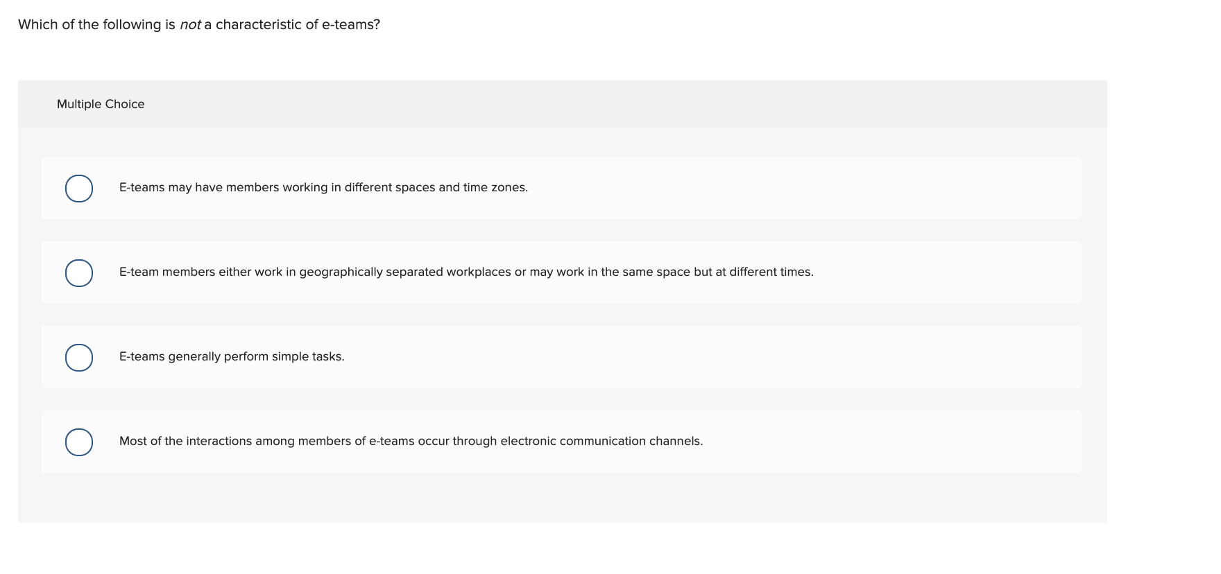 Solved Which of the following is not a characteristic of | Chegg.com
