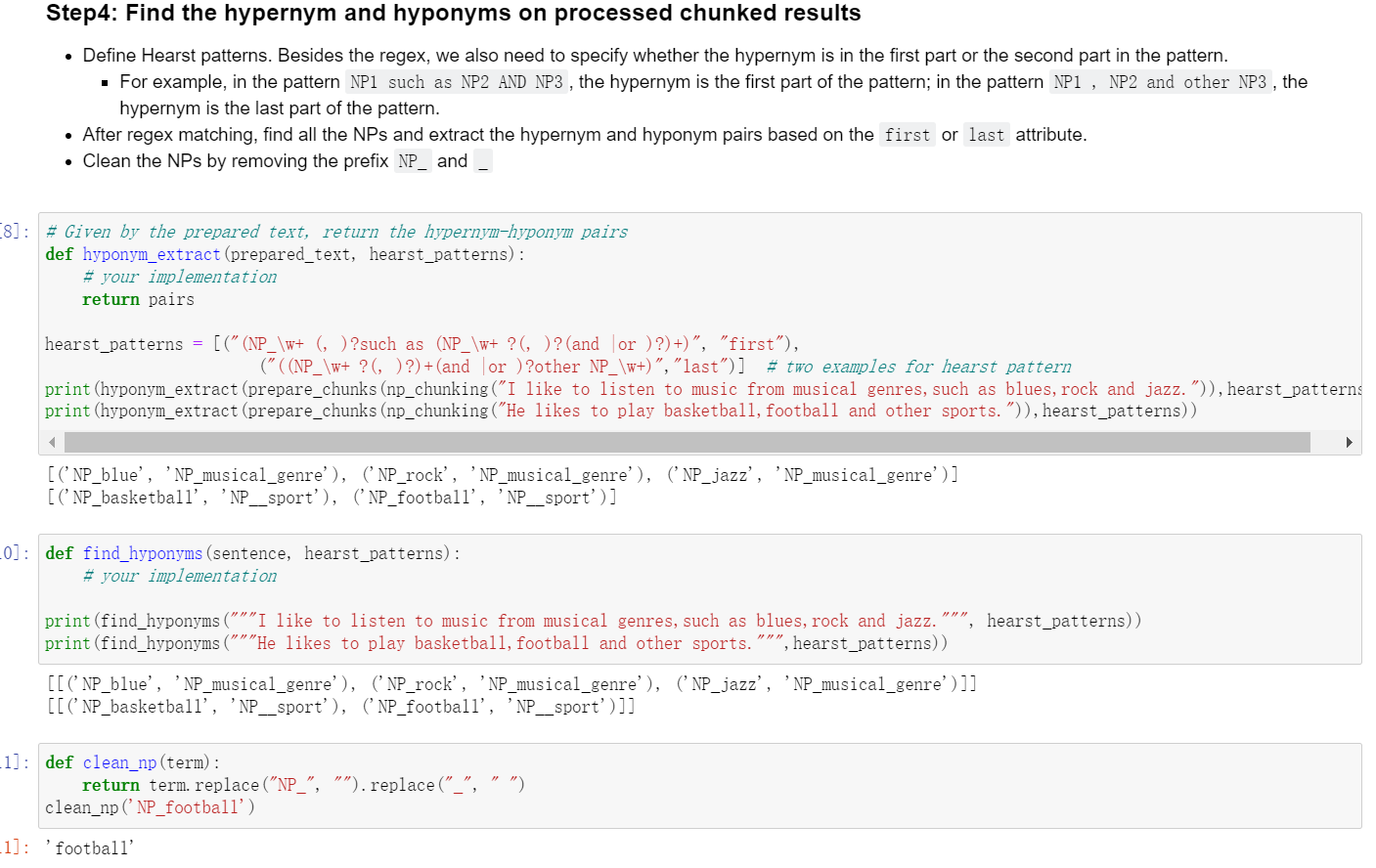 Please fill the code below # your implementation, and | Chegg.com
