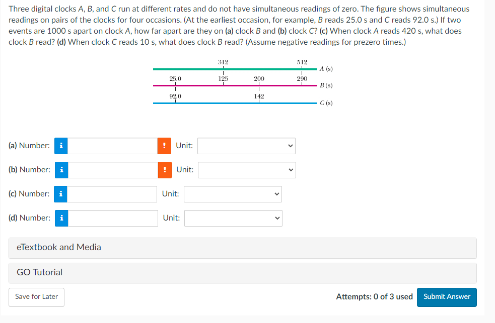 Solved Three digital clocks A,B, and C run at different