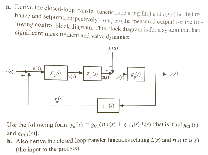 Solved a. Derive the closed loop transfer functions relating