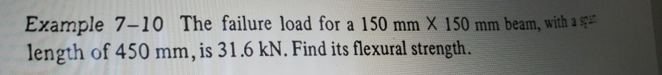 Solved Example 7-10 The failure load for a 150 mm X 150 mm | Chegg.com