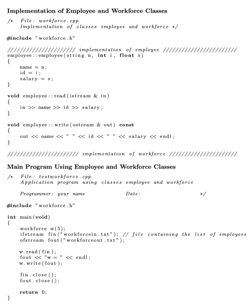 Solved 3. In the following program an employee of a company | Chegg.com
