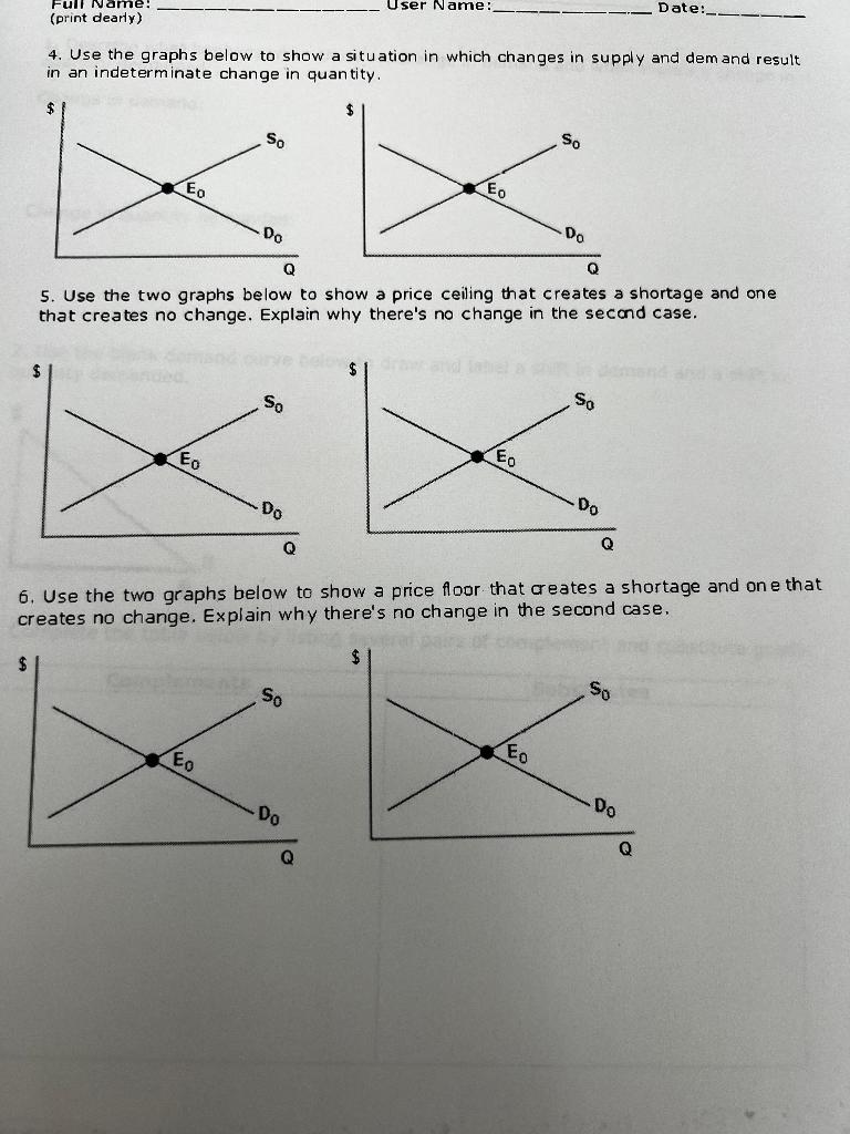 Solved 4. Use the graphs below to show a situation in which | Chegg.com