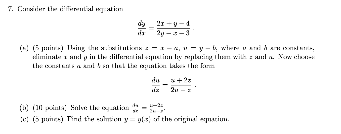 7 Consider The Differential Equation Dy Dx 2x Y Chegg 