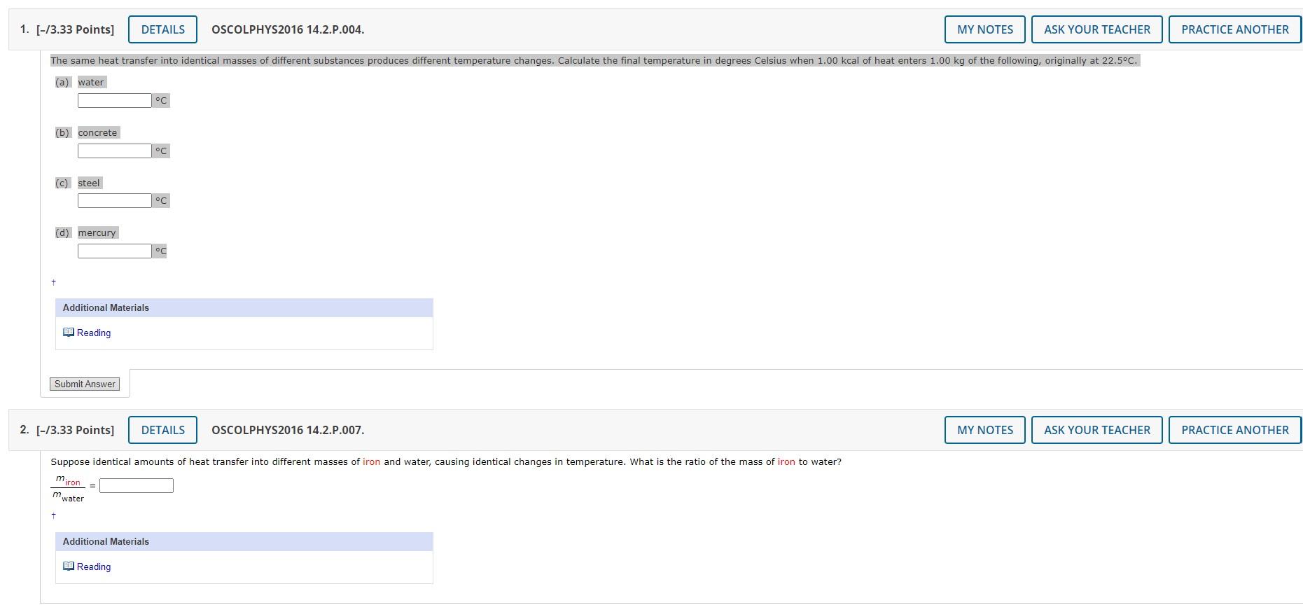 Solved Please answer both questions. The same heat transfer | Chegg.com