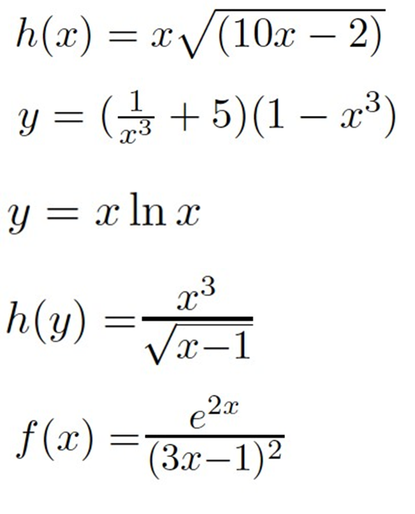 Solved H X X 10x−2 Y X31 5 1−x3 Y Xlnxh Y X−1x3f X 3x−