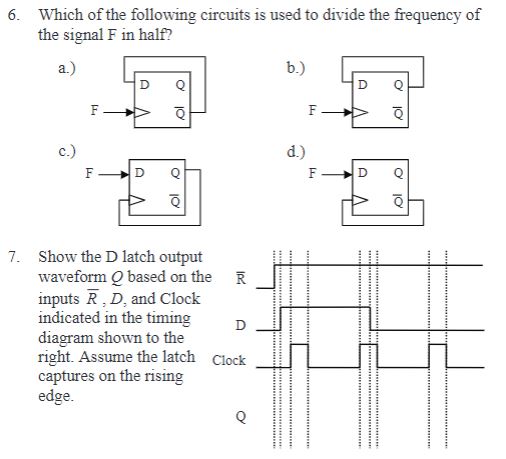 Solved 6. Which of the following circuits is used to divide | Chegg.com