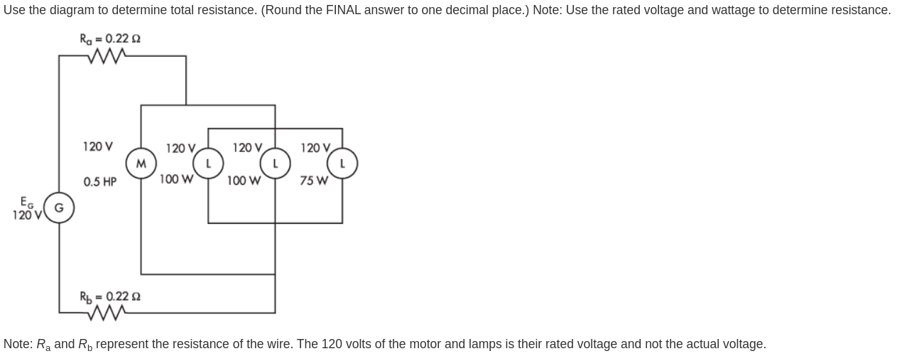 Solved Use the diagram to determine total resistance. (Round