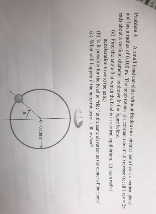 Solved Problem 4 A small bead can slide without friction on | Chegg.com