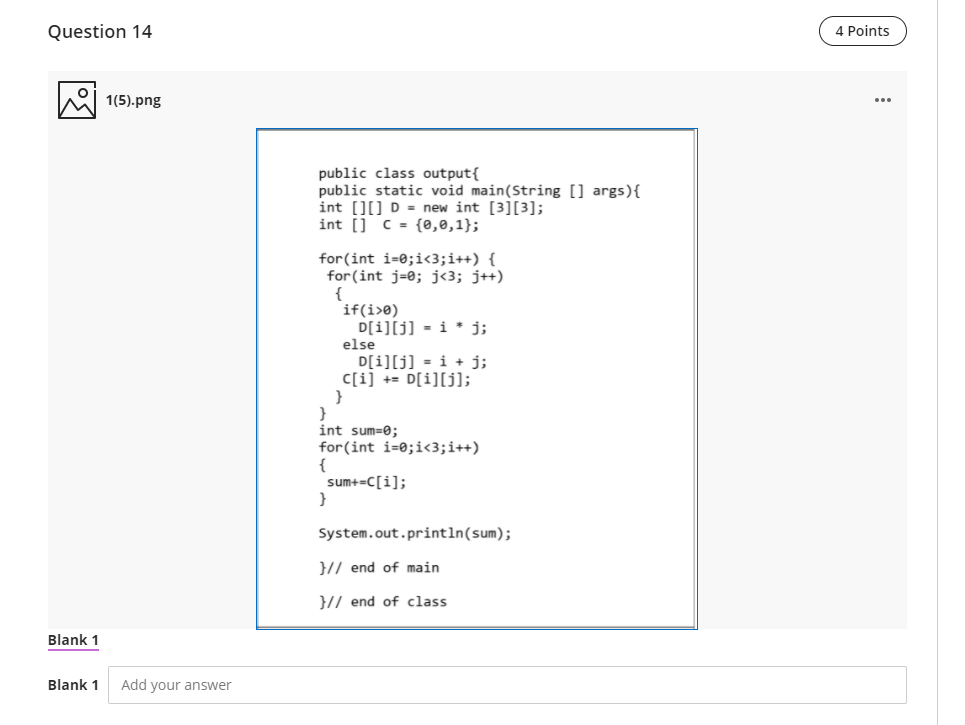 Solved Question 14 4 Points ২ 1(5).png .. public class | Chegg.com