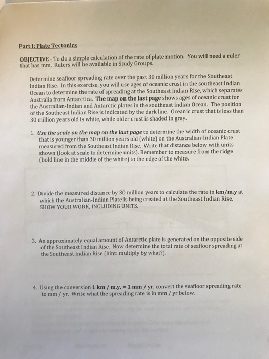 Solved Part l Plate Tectonics OBJECTIVETo do a simple