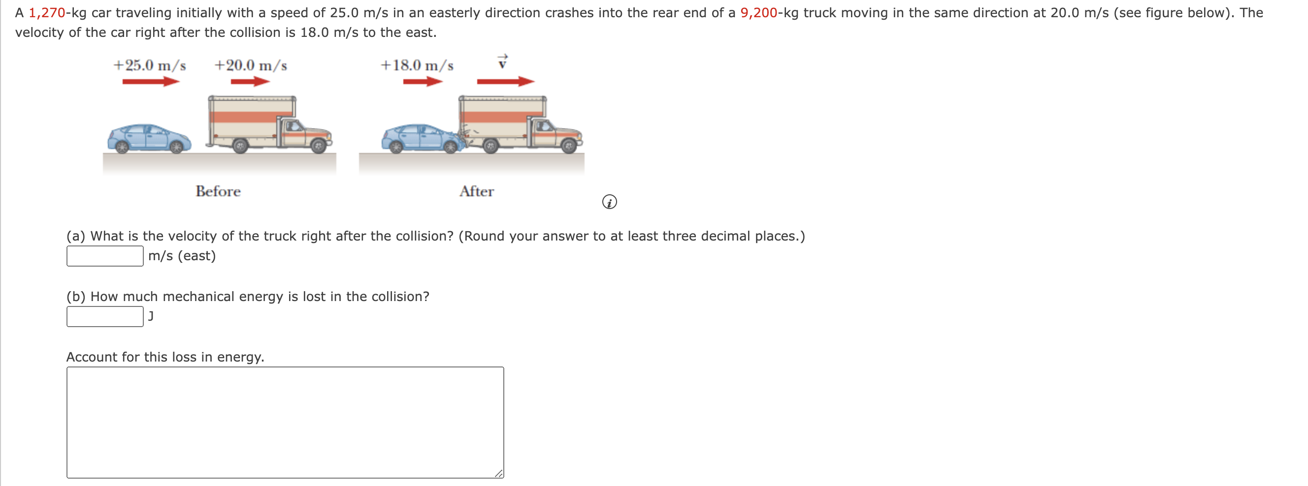 Solved ocity of the car right after the collision is 18.0 | Chegg.com