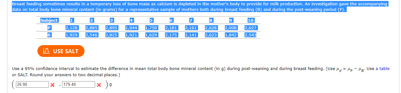 Solved Breast Feeding Sometimes Results In A Temporary Loss | Chegg.com