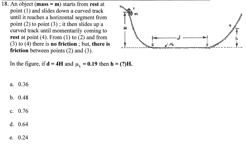 Solved m 18. An object (mass = m) starts from rest at point | Chegg.com