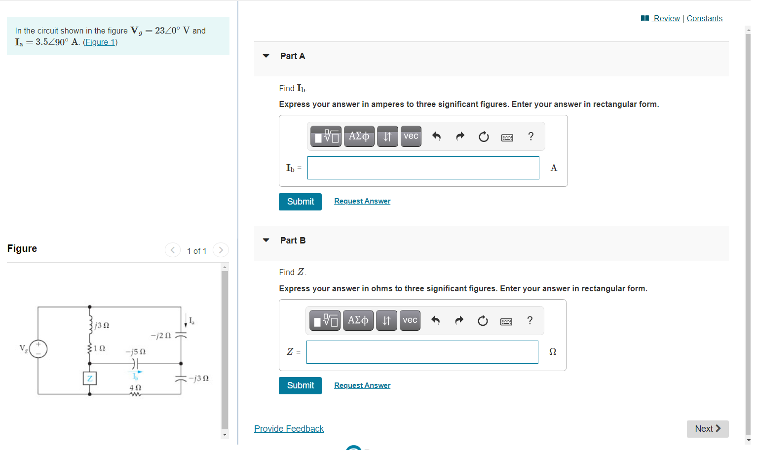 Solved In the circuit shown in the figure Vg=23∠0∘VVg=23∠0∘V | Chegg.com
