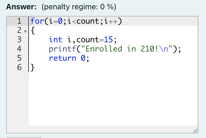 Solved Given an already-defined integer count, print | Chegg.com