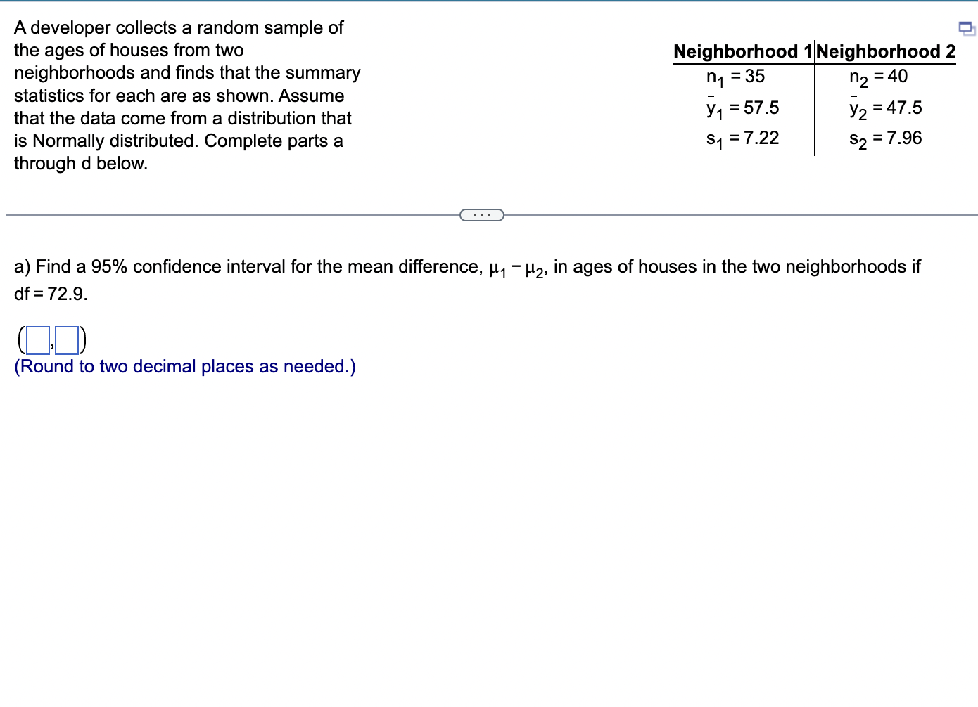 Solved a) Find a 95\% confidence interval for the mean | Chegg.com