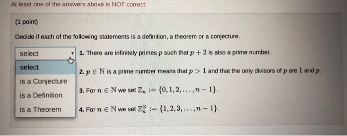 Solved At least one of the answers above is NOT correct. | Chegg.com