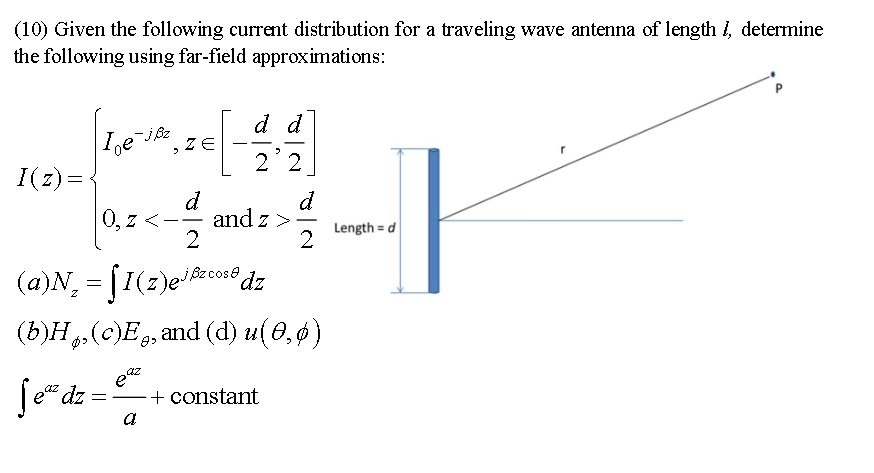 (10) Given the following current distribution for a | Chegg.com