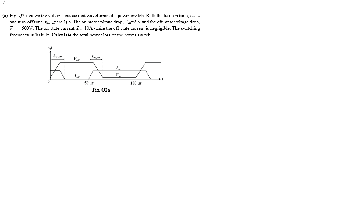 Solved (a) Fig. Q2a shows the voltage and current waveforms | Chegg.com