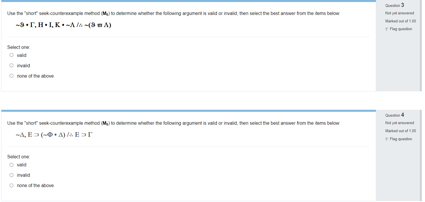 Solved Question 3 Use the "short" seekcounterexample method
