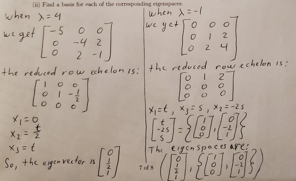 Solved Consider the following matrix A. Please solve the | Chegg.com