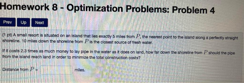 homework optimization problem