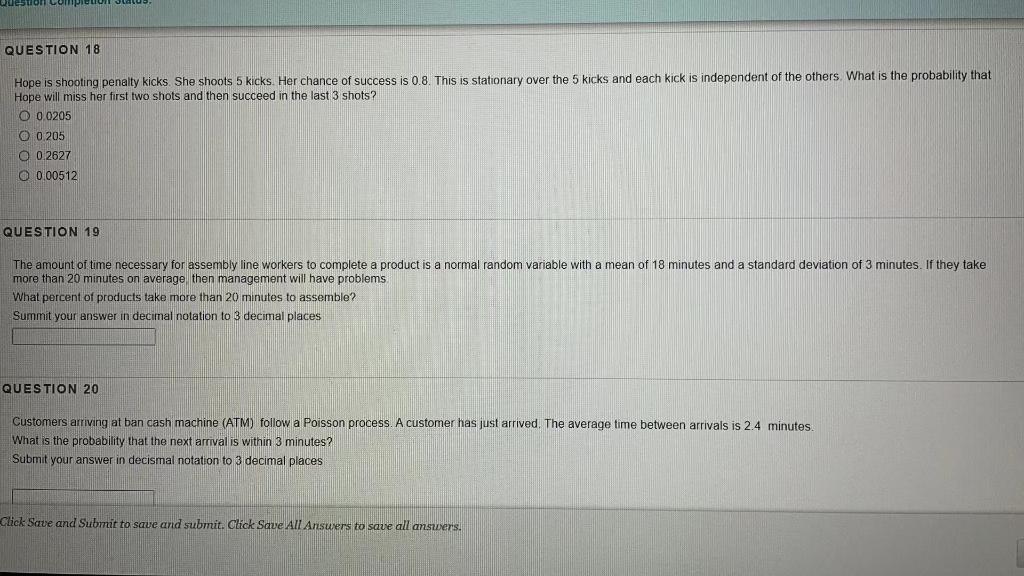 Solved QUESTION 18 Hope is shooting penalty kicks. She | Chegg.com