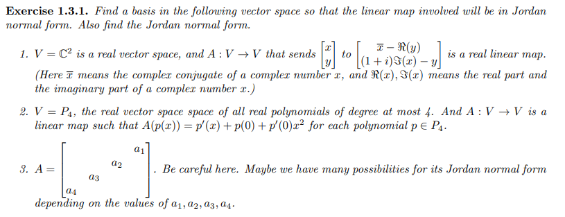 a a Exercise 1.3.1. Find a basis in the following | Chegg.com